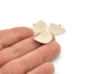 Semi Circle Charm, 8 Antique Silver Plated Brass Irregular Shaped Semi Circle Charms With 1 Loop, Pendant Charms (16x19x0.60mm) A3284