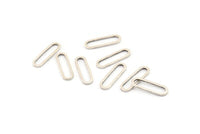 Gümüş Oval Bağlantı Parçası, 24 Antik Gümüş Kaplama Pirinç Oval Bağlantı Parçası, Tılsımlar, Bulgular (15x4,5x1 mm) E002