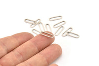 Gümüş Oval Bağlantı Parçası, 24 Antik Gümüş Kaplama Pirinç Oval Bağlantı Parçası, Tılsımlar, Bulgular (15x4,5x1 mm) E002