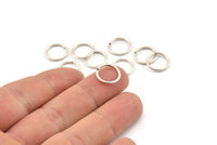 12mm Jump Rings - 24 Antique Silver Plated Brass Jump Rings (12x1.2mm) A0373