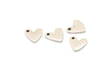 Silver Heart Charm, 24 Antique Silver Plated Brass Heart Charms With 1 Hole (8x1mm) M02172 Q0065