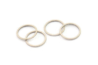 15mm Circle Connectors, 24 Antique Silver Plated Brass Circle Connectors (15x1x1mm) A4062
