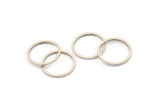 15mm Circle Connectors, 24 Antique Silver Plated Brass Circle Connectors (15x1x1mm) A4062