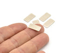 Silver Rectangle Bar, 12 Antique Silver Plated Brass Rectangle Stamping Blanks (15x8x0.80mm) A0843