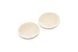 Silver Round Blank, 4 Antique Silver Plated Brass Cabochon Tags, Stamping Tags (18x1.5mm) Y194