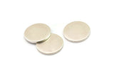 Silver Round Blank, 4 Antique Silver Plated Brass Cabochon Tags, Stamping Tags (18x1.5mm) Y194