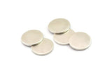 Silver Round Blank, 4 Antique Silver Plated Brass Cabochon Tags, Stamping Tags (18x1.5mm) Y194