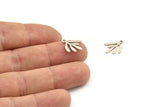 Silver Leaf Charm, 12 Antique Silver Plated Brass Leaf Charms With 1 Loop, Charm Pendants (18x17x0.60mm) A3578 H0897
