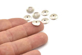 Silver Bead Cap, 50 Antique Silver Plated Brass Bead Caps (10mm) Brs 99 A0229