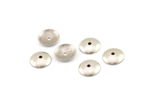 Silver Bead Cap, 50 Antique Silver Plated Brass Bead Caps (10mm) Brs 99 A0229