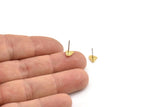 Earring Studs, 12 Raw Brass - Irregular Shaped Stud Earrings - Brass Earrings - Earrings (6x6x0.80mm) A6054