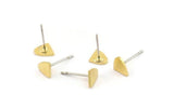Earring Studs, 12 Raw Brass - Irregular Shaped Stud Earrings - Brass Earrings - Earrings (6x6x0.80mm) A6054