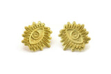 Brass Eye Earring, Raw Brass Eye Stud Earrings, Evil Eye Earrings (18mm) N2501