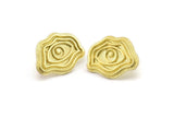 Brass Eye Earring, Raw Brass Eye Stud Earrings, Evil Eye Earrings (20x15mm) N2507