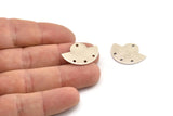 Semi Circle Charm, 4 Antique Silver Plated Brass Semi Circle Blanks With 4 Holes, Geometric Pendant (24x17.5x0.8mm) U099