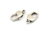 Silver Parrot Clasp, 4 Antique Silver Plated Brass Huge Lobster Claw Clasp (19.7x9.8mm) Bs-1227--n0591