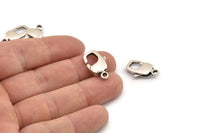 Silver Parrot Clasp, 4 Antique Silver Plated Brass Huge Lobster Claw Clasp (19.7x9.8mm) Bs-1227--n0591