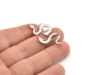 Steel Moon Charm, Stainless Steel Crescent Moon And Snake Shaped Charms With 1 Loop (40x22x0.80mm) SMP1269  A2973