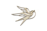 Steel Bird Charm, Stainless Steel Swallow Bird Shaped Charms, Findings (37x37x0.80mm) SMP1270