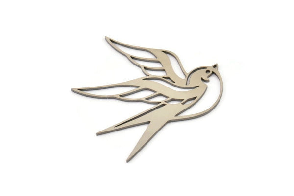 Steel Bird Charm, Stainless Steel Swallow Bird Shaped Charms, Findings (37x37x0.80mm) SMP1270