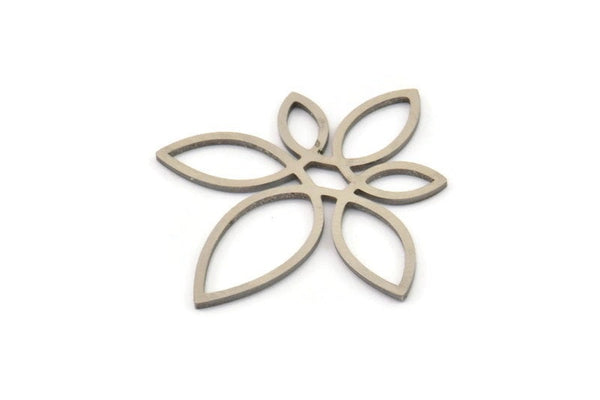 Steel Flower Charm, Stainless Steel Flower Charms, Charm Pendants, Findings (31.5x29x0.80mm) SMP1267 A3822
