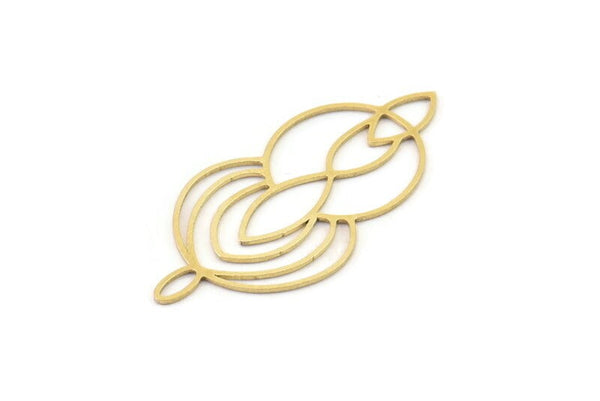 Brass Marquise Charm, Raw Brass Circle Charms With 1 Loop (37x18x0.60mm) A6654
