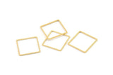 Gold Square Charm, 10 Gold Plated Brass Square Connectors (18mm) Bs-1120