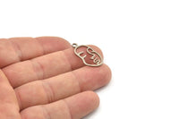 Steel Face Charm, Stainless Steel Face Charms With 1 Loop, Pendants, Earrings, Findings (25x13x0.80mm) SMP1319