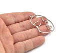 Steel Face Charm, Stainless Steel Face Charms With 1 Loop, Pendants, Earrings, Findings (46x28x0.80mm) SMP1317