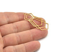 Brass Geometric Charm, Raw Brass Geometric Charms, Brass Earring Charms, Brass Charms for Jewelry Making (43x18x0.80mm) SMP1341