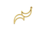 Brass Moon Charm, Raw Brass Crescent Moon Charms With 1 Loop, Findings (33x12x0.80mm) SMP1322
