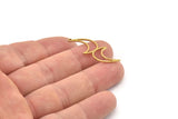 Brass Moon Charm, Raw Brass Crescent Moon Charms With 1 Loop, Findings (33x12x0.80mm) SMP1322