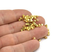 Brass Cube Beads, Raw Brass Spacer Cube Beads, Tiny Spacer Beads, Square Beads, Hammered Brass Cube Beads, Mini Cube Beads (2.5mm) N2485