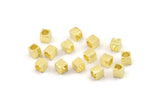 Brass Cube Beads, Raw Brass Spacer Cube Beads, Tiny Spacer Beads, Square Beads, Hammered Brass Cube Beads, Mini Cube Beads (4x4.5mm) N2460