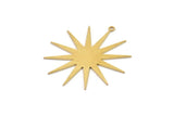 Brass Star Charm, Raw Brass Star Charms With 1 Loop, Charm Pendants (34x32x0.60mm) SMP1283 A5458