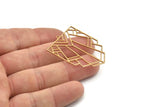 Brass Geometric Charm, Raw Brass Diamond Charms, Brass Earring Charms, Brass Charms for Jewelry Making (40x29x0.80mm) SMP1288