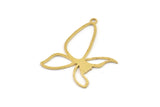 Brass Butterfly Charm, Raw Brass Butterfly Charms With 1 Loop, Earring Findings (41x28x0.80mm) SMP1343
