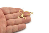 Brass Butterfly Charm, Raw Brass Butterfly Charms With 1 Loop, Earring Findings (41x28x0.80mm) SMP1343