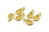 Brass Drop Charm, Bracelet Findings, Bracelet Charms, Brass Pendants, Raw Brass Bracelet And Necklace Findings (13x7mm) N2447