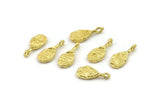 Brass Drop Charm, Bracelet Findings, Bracelet Charms, Patterned Drop Brass, Bracelet And Necklace Findings (13x6mm) N2448