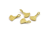 Brass Leaf Charm, Raw Brass Leaf Charms With 1 Loop, Charm Earrings, Bracelet Findings (13x8mm) N2454