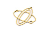 Brass Saturn Charm, Raw Brass Planet Charms With 1 Loop, Pendants, Planet Findings (35x33x0.80mm) SMP1298