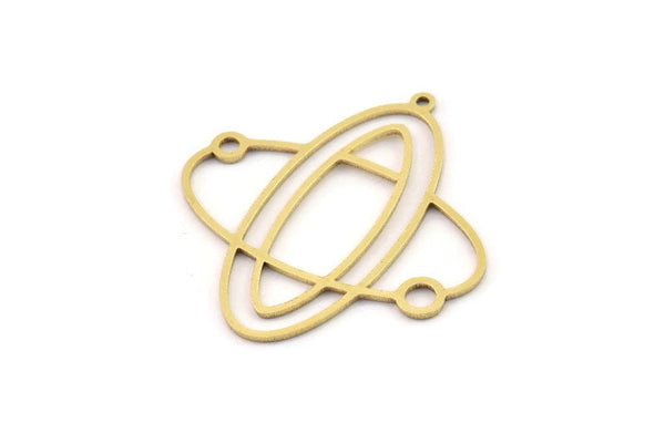Brass Saturn Charm, Raw Brass Planet Charms With 1 Loop, Pendants, Planet Findings (35x33x0.80mm) SMP1298
