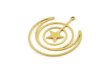 Brass Star Charm, Raw Brass Star Charms With 1 Loop, Charm Pendants (32x29x0.60mm) SMP1309
