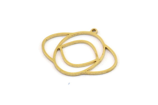 Brass Saturn Charm, Raw Brass Planet Charms With 1 Loop, Pendants, Planet Findings (28x22x0.80mm) SMP1345