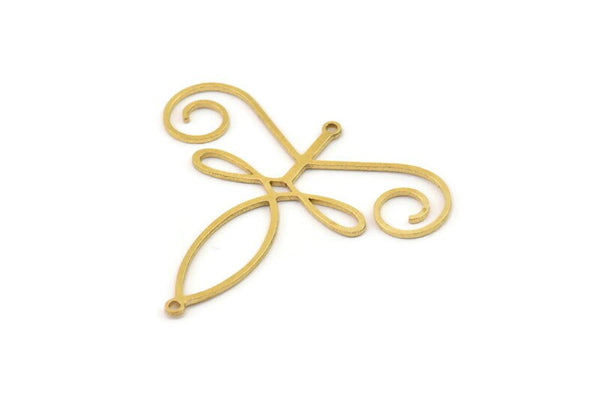 Brass Geometric Charm, Raw Brass Geometric Charms, Brass Earring Charms, Brass Charms for Jewelry Making (43x39x0.80mm) SMP1280