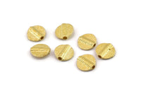Brass Spacer Beads, Raw Brass Spacer Beads, Hammered Round Brass Spacer Beads (9mm) N2483