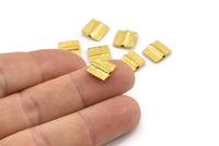 Brass Spacer Beads, Raw Brass Spacer Beads, Hammered Square Brass Spacer Beads (9mm) N2472