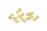 Brass Spacer Beads, Raw Brass Spacer Beads, Hammered Rectangle Brass Spacer Beads (8x3mm) N2479