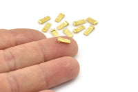 Brass Spacer Beads, Raw Brass Spacer Beads, Hammered Rectangle Brass Spacer Beads (8x3mm) N2479